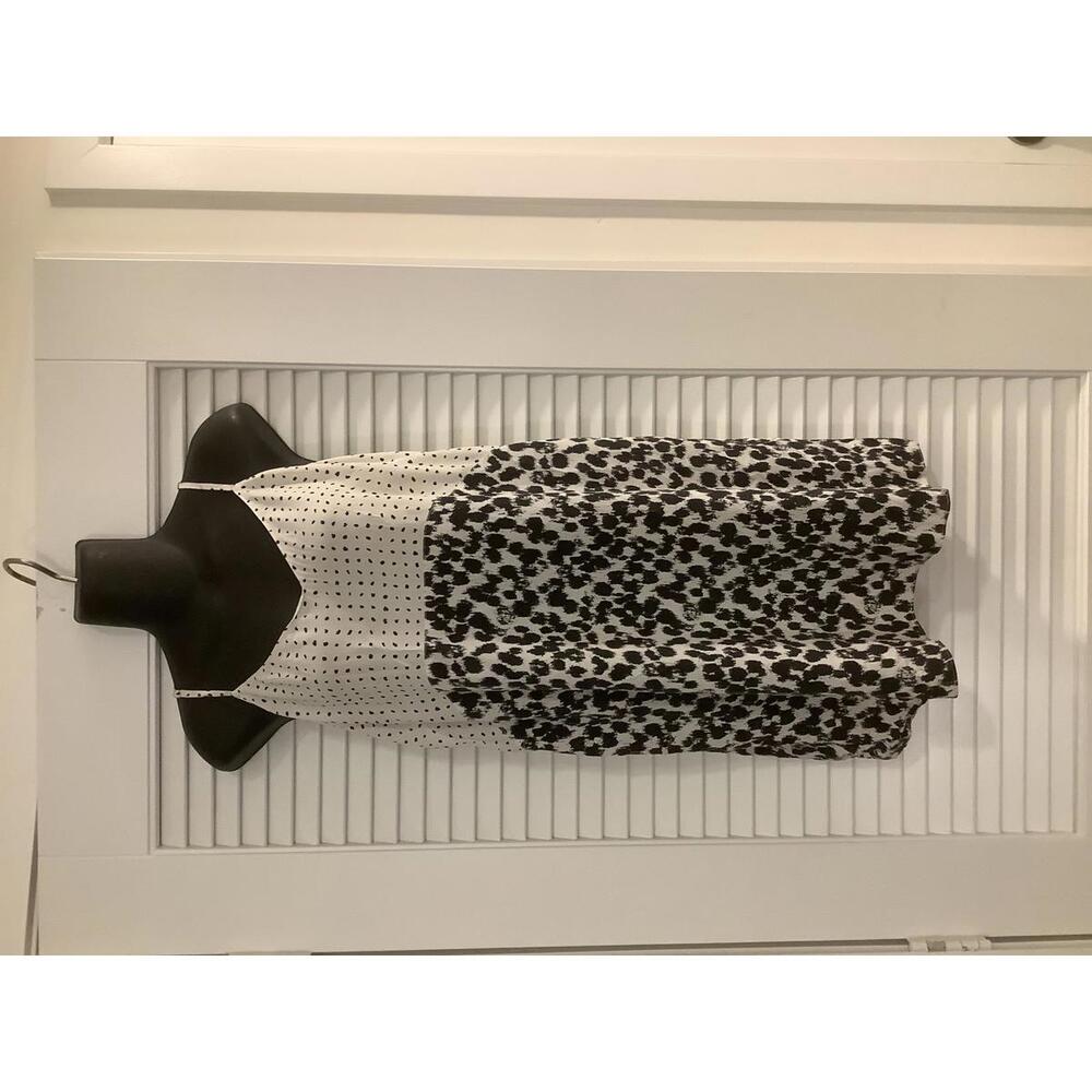 Stella McCartney Daria Balancing Silk Slip Black Ivory Animal Print